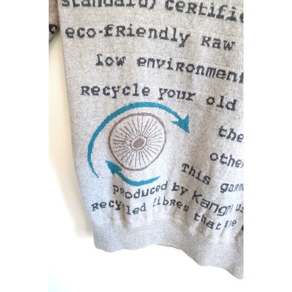 KANGRA Italy Recycled Cashmere Print Crewneck Sweater Farfetch YOOX 42 XS $518 - Picture 6 of 12